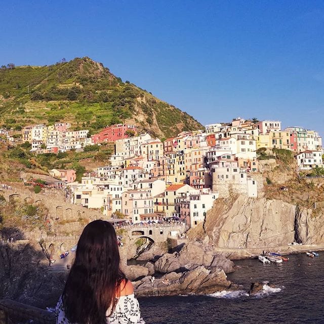 View of Manarola along Cinque Terre trail