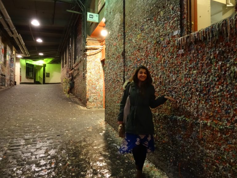 lady at chewing gum wall seattle