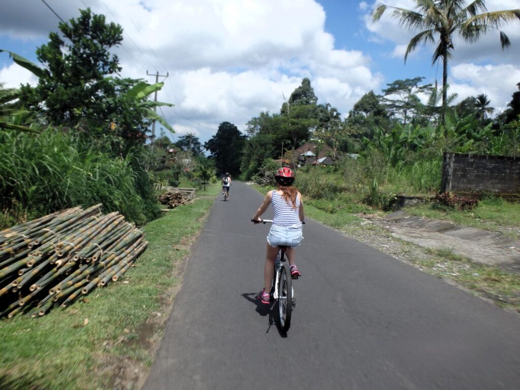 lady cycling ubud