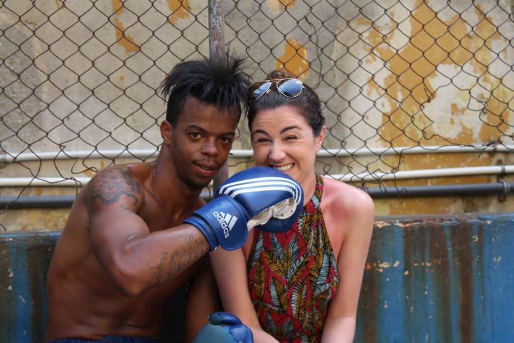 lady with local boxer havana