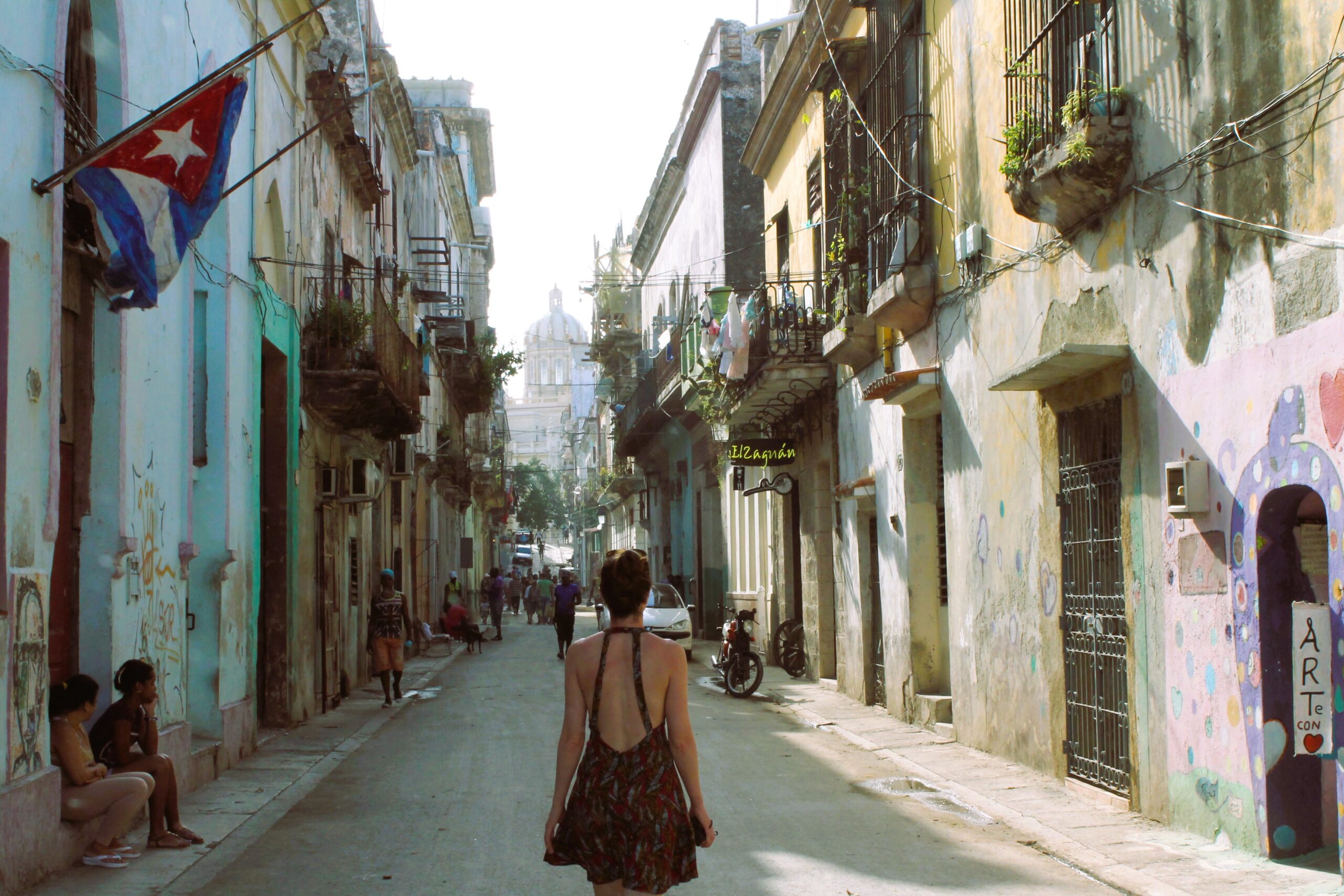 old town havana lady walking