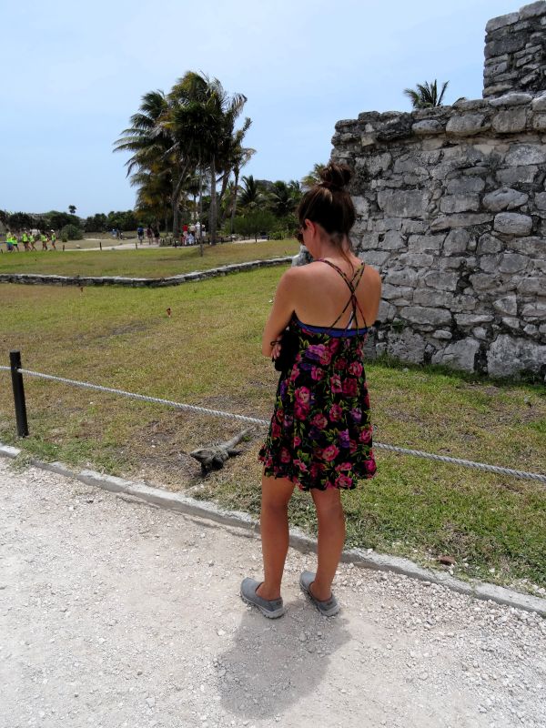lady at tulum ruins