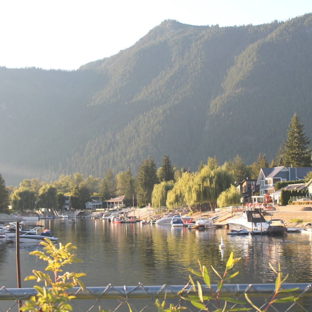sicamous beach at sunset